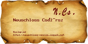Neuschloss Csörsz névjegykártya